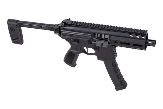 SIG Sauer MPX K 9mm Pistol Caliber carbine features a folding brace and has a 4.5" barrel
